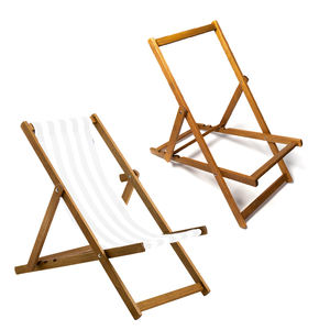 Chaise longue pliable monoplace en bois certifié Merpauh Mobilier de plage en plein air le plus populaire - Product Image 1