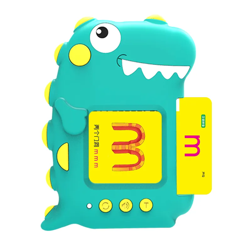 Customized dinosaur children's early learning talking literacy card learning machine toys