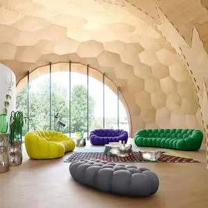 Итальянский минималистичный модный тканевый пузырьковый диван для гостиной, одно, два, три места, стул для встреч и отдыха