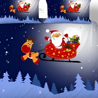 Parure de lit de Noël, housse de couette imprimée numériquement en 3D, textile de maison pour les fêtes, microfibre brossée, taille personnalisée, vente en gros
