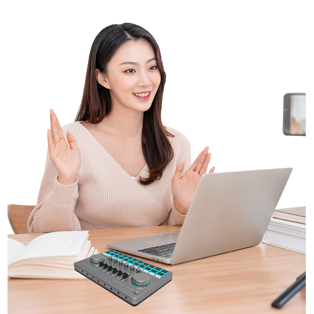 Профессиональный звуковой интерфейс микшер для студийной записи живой USB Звуковая карта для трансляции пения игр