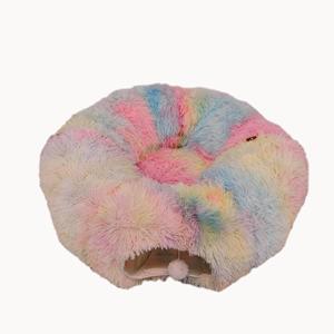 Flauschiges, leicht zu falten des und offenes Plüsch-Katzen bett mit multifunktion alem Tunnel-Guckloch rohr und Tunneln für Innen katzen - Product Image 2