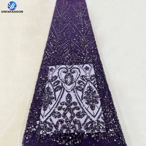 Sinya Luxury Bridal Lace Heavy Beaded Lace Fabrics For Women Luxury Lace Glitter Fabric Wholesale For African Women