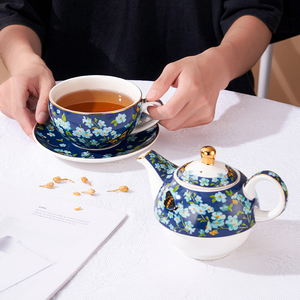 Vintage Flower and Butterfly Tea <b>Set</b> Gold Rim Ceramic Tea for One <b>Teapot</b> and Cup Saucer <b>Set</b> - Product Image 4
