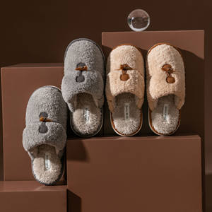 รองเท้าแตะผู้หญิงแบบใหม่สำหรับฤดูหนาว ผ้าฝ้ายนุ่มฟู อุ่นสบายสำหรับใส่ในบ้าน พร้อมพื้นรองรับแรงกระแทก ปิดนิ้วเท้า เหมาะสำหรับฤดูร้อน-ขายส่ง - Product Image 2