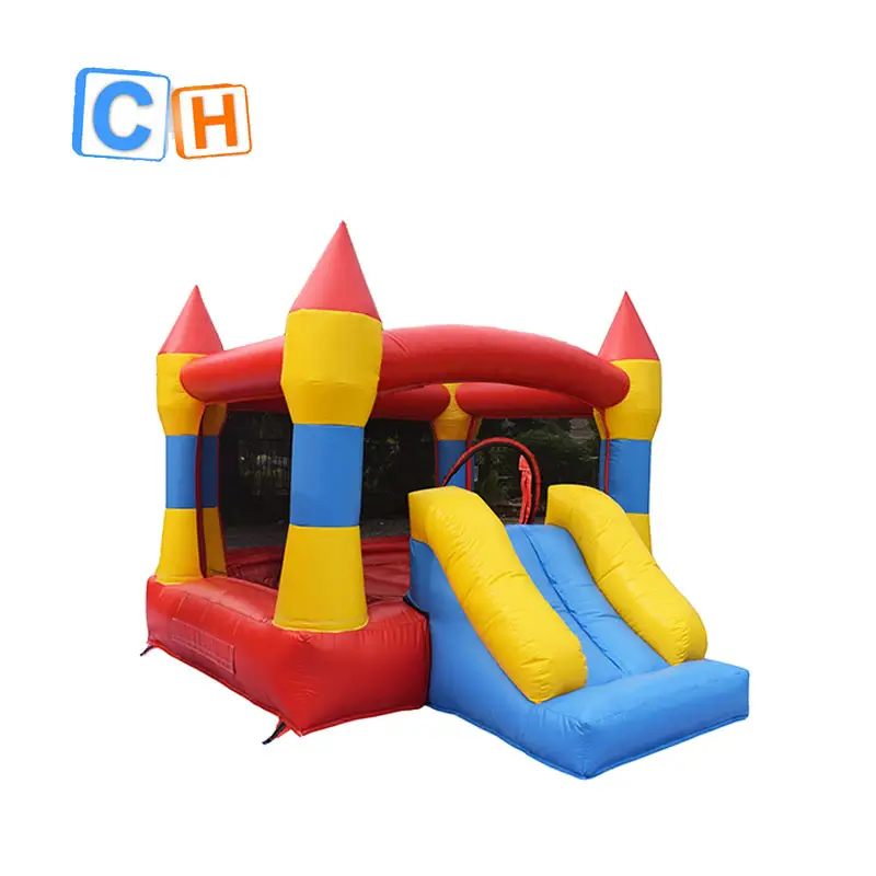 Commercial cheap kids inflatable bouncer indoor inflatable jumping bouncy castle with slide for party