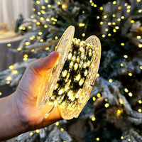 Guirnalda de Luces LED Decorativas para Exteriores, Jardín, Navidad, Bodas y Fiestas, 50 Metros, 24V, 8 Modos, Cable de Cobre Verde Oscuro, Impermeable IP65