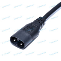 Câble d'extension C7 vers C8 avec interrupteur 2,5A 250V, prise mâle C8 vers câble femelle C7 pour moniteur d'ordinateur, Smart TV et plus encore