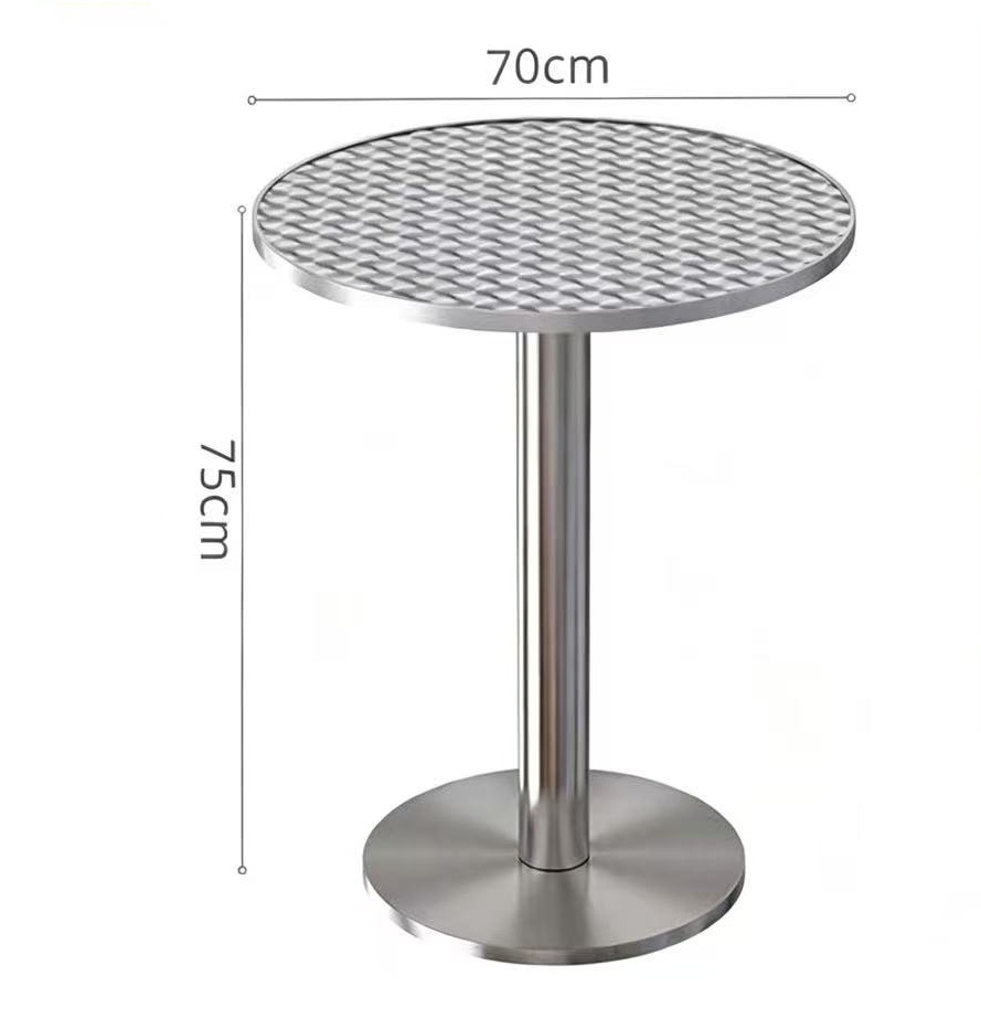 Mesa redonda de 70 cm de diámetro.
