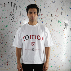 Romez Men's White <b>Short</b> <b>Sleeve</b> T-Shirt Loose Fit O-Neck 100% Cotton Formal Letter Print Front Logo Design Anti-Pilling 180g - Product Image 1