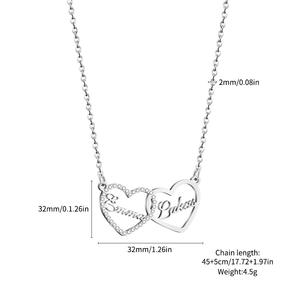 CE Sertifikalı Sevgililer Günü Hediyeleri Paslanmaz Çelik Kalp Kolye Çift Yüzüklü Kişiselleştirilmiş İsim Yazılı Kolye - Product Image 5