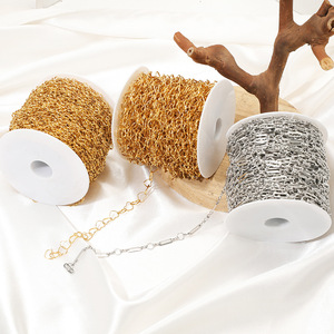 Chaîne à maillons en forme de cœur de gourde Aceworks |   Chaîne Calabash en acier inoxydable plaqué or 18 carats pour la fabrication de colliers et de bracelets DIY - Product Image 2