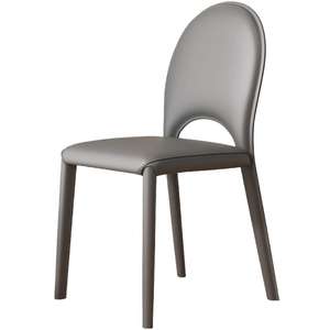 Chaise de salle à manger en cuir noir, design moderne, pour salon et salle à manger - Product Image 5