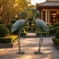 Escultura de Grúa Metálica 3D de Lujo en Oferta, Escultura de Animal de Bronce Fundido, Decoración de Jardín, Patio, Hotel, Paisaje, Tamaño Personalizado OEM