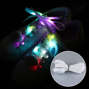 Lacets lumineux en nylon à LED, 1 paire, prix d'usine, en stock, 3 modes, 7 couleurs clignotantes pour les fêtes - Product Image 1