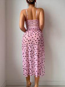 Wholesale Transparent V Neck Nightwear Side Split Nightgown Women Sexy Gather Long Sheer Lace Dress Lingerie Sleepwear - Product Image 2