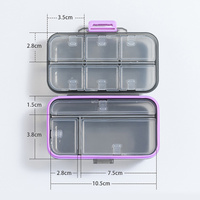Vente en gros Boîte de rangement portable pour pilules 10 compartiments Organisateur de pilulier portable pratique Conteneur