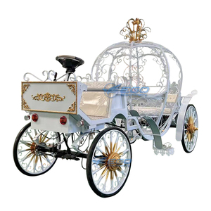 Multifunctional <b>White</b> Electric Cinderella <b>Pumpkin</b> Wedding Carriage Golden <b>Decoration</b> Customizable Metal Sightseeing Cart - Product Image 3