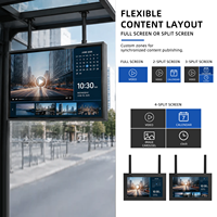 Affichage LCD intelligent pour abri de bus à fixation murale, Android 11, 2+32, WIFI, BT, signalisation numérique pour l'affichage des informations sur les arrêts de transport en commun