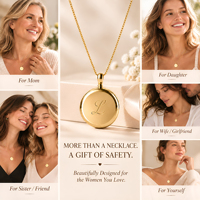 Collier Alarme Personnelle, Bijou Intelligent, Pendentif SOS avec Localisation GPS, SMS et Appel d'Urgence pour Femmes