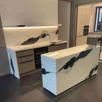 Marches d'escalier, tables et escaliers en marbre blanc poli Panda de Chine pour hôtels et villas