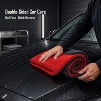 Serviette de voiture en microfibre double face à boucles torsadées, chenille bicolore, pour le séchage et le detailing automobile, logo personnalisé, vente en gros