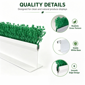 Divisor de Césped Artificial de 80 cm, Separador de PVC para Exhibición de Frutas, Verduras, <span class=keywords><strong>Carne</strong></span> y Mariscos en Supermercados - Product Image 4