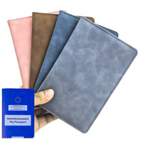 Étui en cuir PU personnalisé avec logo gravé au laser, porte-passeport pour animaux de compagnie, vierge, pour voyages en Europe