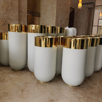 Pot bunga dalam ruangan besar, Pot taman Modern Stainless Steel kontemporer untuk lantai rumah