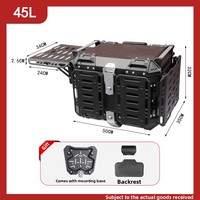 Qunwei Boîte à bagages multifonctionnelle en alliage d'aluminium 45L extensible à trois compartiments pour motos ; Modèle de voyage