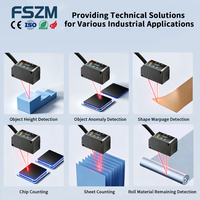 Sensor Perpindahan Laser Industri Tampilan Digital NPN/PNP RS485 12-24V Pengukuran Jarak Linier untuk Identifikasi Objek