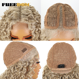 Parrucche Frontali in Pizzo FREEDOM con Capelli Ricci in Fibra Resistente al Calore per Donne, Marrone e Biondo, Parrucche BIO Hair 22 26 30 Pollici per <span class=keywords><strong>Cosplay</strong></span> - Product Image 6