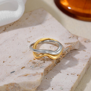 Luoyan Chunky <strong>Gold</strong> Statement <strong>Rings</strong> Women 18K <strong>Gold</strong> Silver Two Tone Copper Puffy Dome Croissant <strong>Thumb</strong> Band High Polished <strong>Rings</strong> - Product Image 6