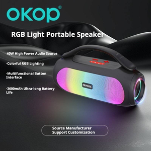 OKOP819 Haut-parleur sans fil portable à grande puissance 40W, étanche IPX7, RGB, longue autonomie, pour l'extérieur, vente en gros - Product Image 3