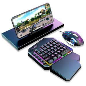 Новый продукт TWOLF TF950 Механическая игровая Проводная одна клавиатура и мышь комбо с конвертером для телефона есть курица игра - Product Image 1