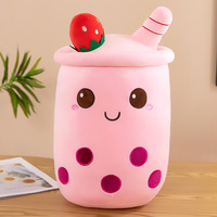 Kualitas tinggi panas tren mainan teh susu cangkir Boba Squishy mainan mewah simulasi Premium katun PP FillingBoba boneka mainan binatang