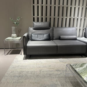 Set di Divani Curvi in Pelle Italiana di Lusso con Tavolino in Marmo, Divano Componibile Moderno, Divano a 7 Posti - Product Image 2