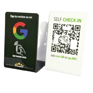 2025 nóng bán tùy chỉnh hiển thị không tiếp xúc Acrylic NFC Mini <span class=keywords><strong>tag</strong></span> <span class=keywords><strong>t5577</strong></span> <span class=keywords><strong>RFID</strong></span> thông minh mã QR lập trình không thấm nước KHÁCH SẠN sử dụng đứng - Product Image 1