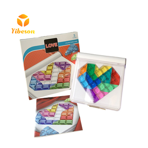 Juego Educativo de Desafío de Inteligencia, Bloques Transparentes Coloridos en Forma de Corazón, Rompecabezas de Escritorio para el Desarrollo del Razonamiento Lógico - Product Image 1