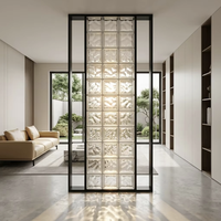 Cloison en verre renforcé de type divisé en acier inoxydable, bloc de verre translucide creux, séparateur de pièce, décoration d'entrée pour la maison