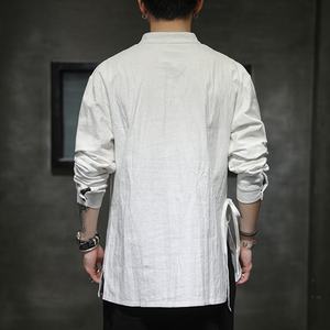 Camicia di canapa da <span class=keywords><strong>uomo</strong></span> <span class=keywords><strong>in</strong></span> stile cinese <span class=keywords><strong>in</strong></span> cotone e <span class=keywords><strong>lino</strong></span> Tang Suit Hanfu Retro Stand-up Collar vestiti Zen Harajuku top <span class=keywords><strong>abbigliamento</strong></span> <span class=keywords><strong>uomo</strong></span> <span class=keywords><strong>abbigliamento</strong></span> - Product Image 4