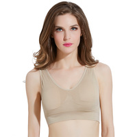 Soutien-gorge de sport confortable en nylon avec coussinets de poitrine, sans armatures, grande taille 4XL, style gilet, double couche, non convertible pour femme