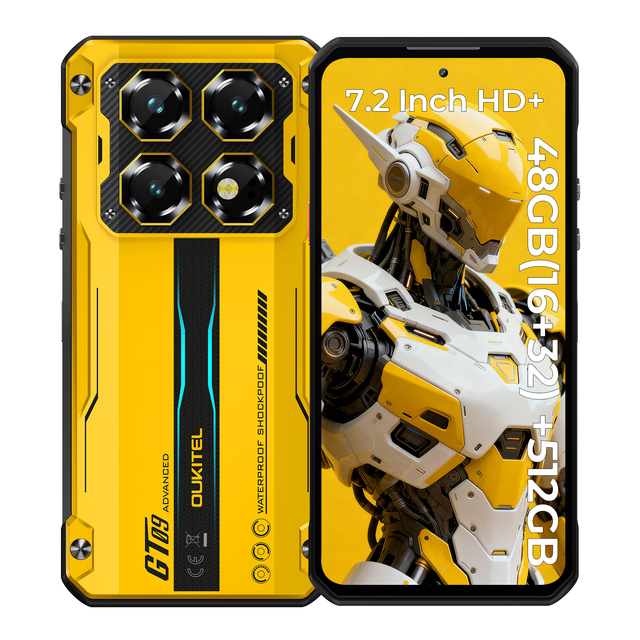 For WP60 7.2 Inch 5G Rugged Phone 48(16+32)GB+512GB 108MP Camera Android 15 NFC LCD IP68/69K Waterproof 120Hz 10000mAh