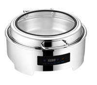 Chauffe-plat numérique convivial en acier inoxydable, capacité 6/9L, contrôle de température 85-100°C pour hôtels et complexes de luxe