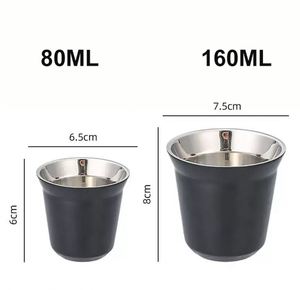 Tazas Apilables de Acero Inoxidable de 80ml y 160ml para Espresso, Taza de Café Mini con Aislamiento al Vacío de Doble Pared para Viajes y Senderismo - Product Image 5
