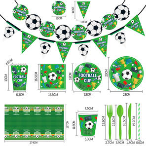 Artículos para Fiesta de Fútbol, Juego de Vajilla, Pancarta, Mantel, Platos de Papel Desechables, Cubierta de Mesa, Decoraciones para Fiesta de Fútbol con Palomitas de Maíz - Product Image 2