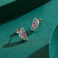 2026 Zomer Nieuwe 925 Sterling Zilver Leuke Fruit Watermeloen Mode Vrouwelijke Stud Oorbellen voor Vrouwen Meisjes Prachtige Sieraden