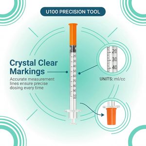 Seringue à insuline stérile 1 ml 0,5 ml pour usage vétérinaire 27G 29G 30G 31G 32G - Product Image 3