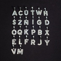 Pendentif Lettre Initiale en Moissanite VVS en Gros, Pendentif Prénom Diamant Taillé Baguette Effet Glacé, Vente Chaude pour Hommes et Femmes