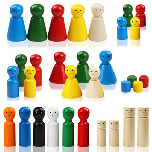 Figurines en bois colorées, ensemble de 32 pièces pour enfants, jouets à dessiner, âge 3 à 6 ans, design rond unisexe, matériau en bois poli - Product Image 4